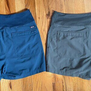 Patagonia Women's Navy and Grey Stretch Hiking Shorts. High Waist. S